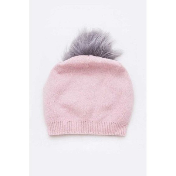 Raccoon Fur Pom Cashmere Blend Slouchy Beanie main image 8